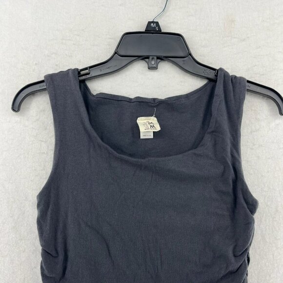 Mom's The Word Maternity Tank Top Womens Sz M Gray Ruched Square Neck Sleeveless - Picture 5 of 12